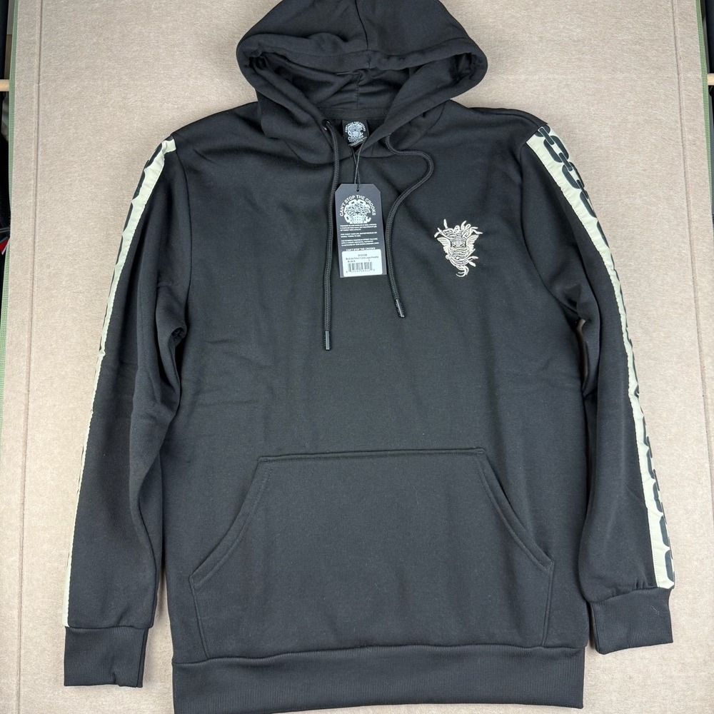 Crooks & Castles Hoodie Mens L Black Medusa Chain Streetwear Pullover Y2K‎